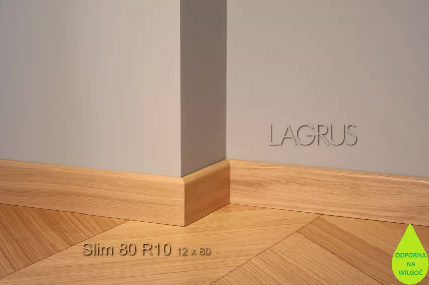 Lagrus Slim 80R10 Fornir dąb listwa 12x80x2420 mm