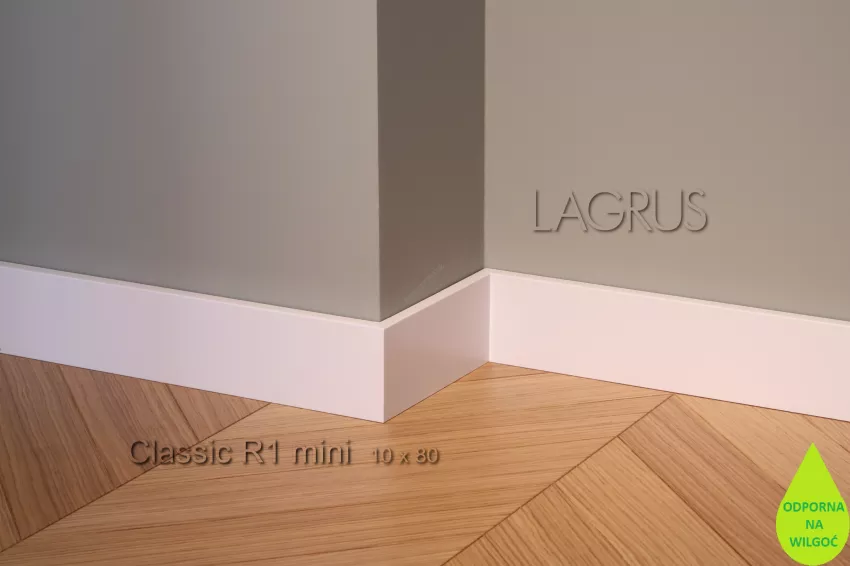 Lagrus Classic R1 mini Biała listwa 10x80x2440 mm