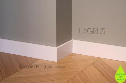 Lagrus Classic R1 mini Biała listwa 10x80x2440 mm