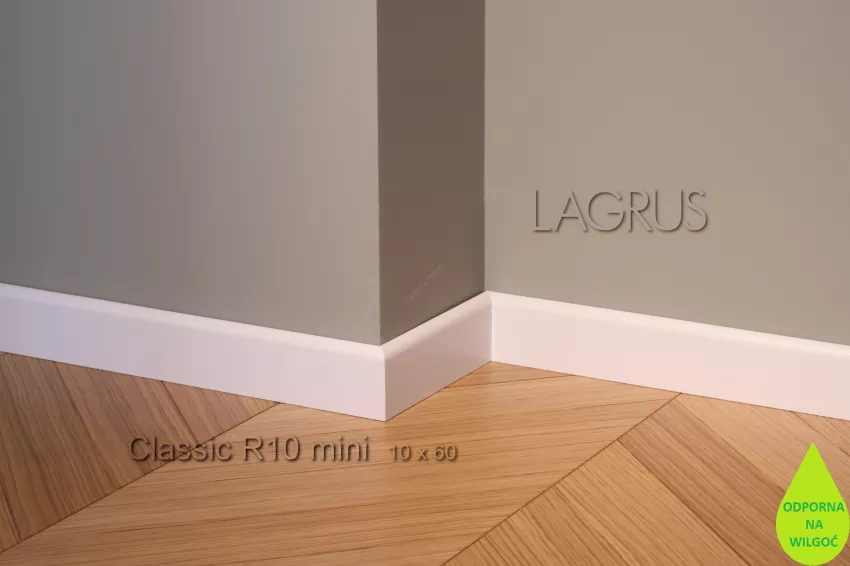 Lagrus Classic R10 mini Biała listwa 10x60x2440 mm