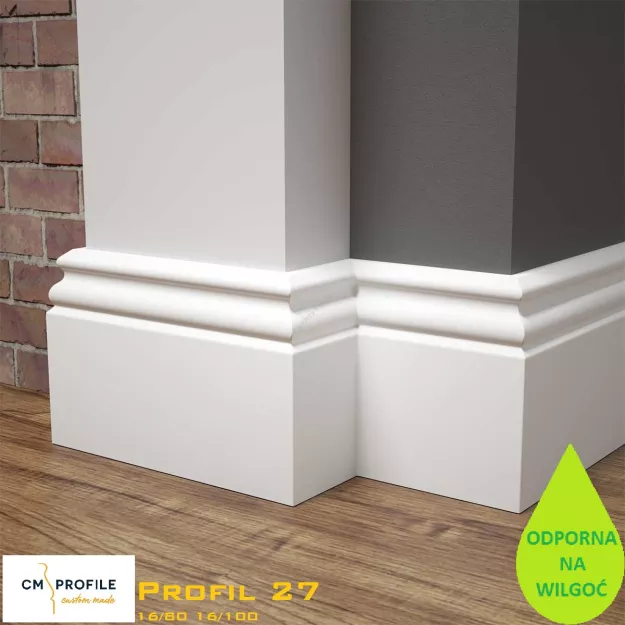 CM Profile Profil 27 Biała listwa 16x80x2440 mm