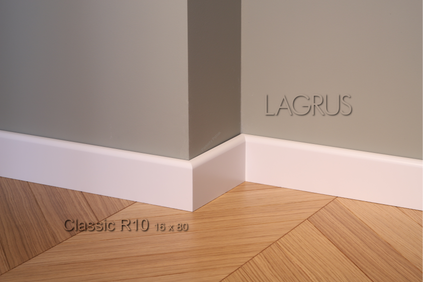 Lagrus Classic R10 Biała listwa 16x80x2440 mm