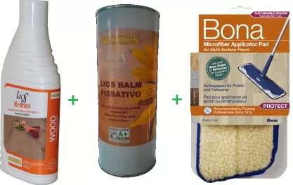 PROMOCJA ZESTAW: Maximus Lios Kronos 1L+ Maximus Lios Fissativo 1L Olej regeneracyjny/odświeżający + Bona Pad Aplikujący