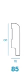 CM Profile Profil 85 Biała listwa 16x60x2440 mm