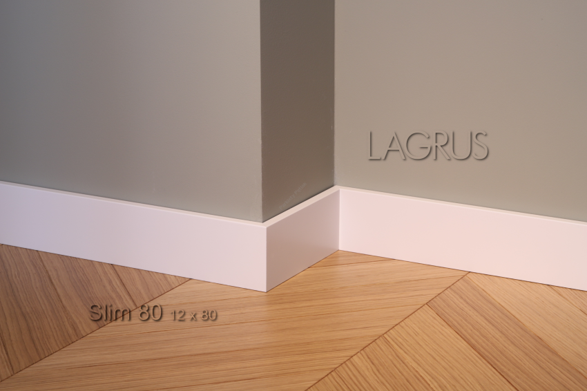 Lagrus Slim 80 Biała listwa 12x80x2440 mm
