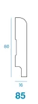 CM Profile Profil 85 Biała listwa 16x80x2440 mm