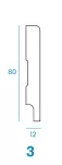 CM Profile Profil 3 Biała listwa 12x80x2440 mm