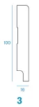 CM Profile Profil 3 Biała listwa 16x100x2440 mm