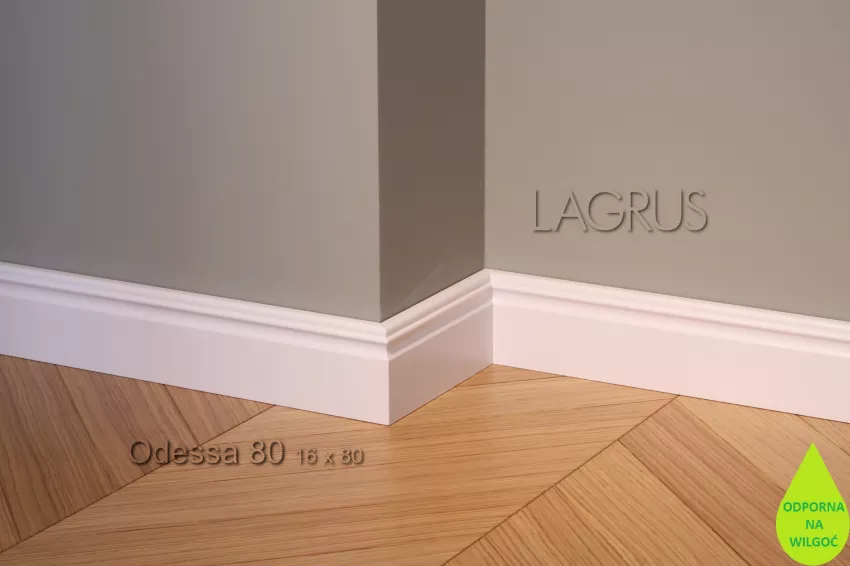 Lagrus Odessa 80 Biała listwa 16x80x2440 mm