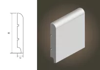 Lagrus Slim 80R10 Biała listwa 12x80x2440 mm