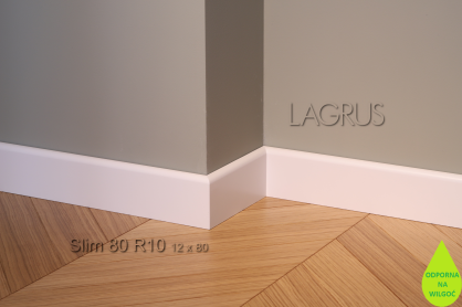 Lagrus Slim 80R10 Biała listwa 12x80x2440 mm
