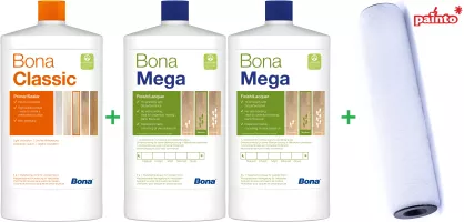PROMOCJA ZESTAW: Bona Primer Classsic 1L + 2xBona Mega Półmatt 1L + Painto Wałek Micro-tex 25cm