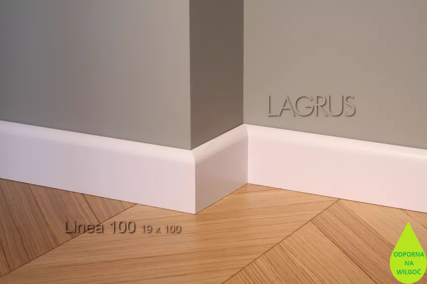 Lagrus Linea 100 Biała listwa 19x100x2440 mm