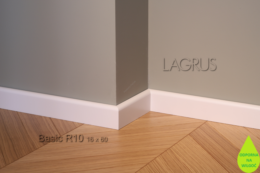 Lagrus Basic R10 Biała listwa 16x60x2440 mm