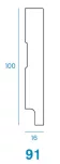 CM Profile Profil 91 Biała listwa 16x100x2440 mm