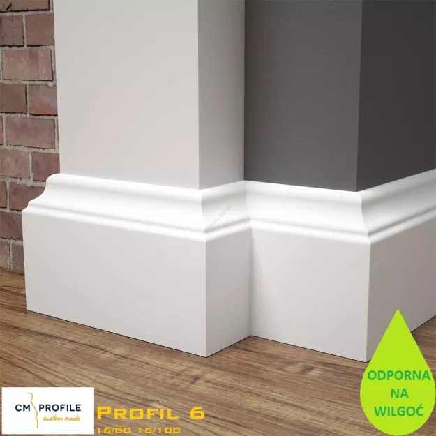 CM Profile Profil 6 Biała listwa 16x80x2440 mm