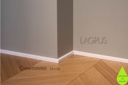 Lagrus Ćwierćwałek Biały 12x20x2440 mm