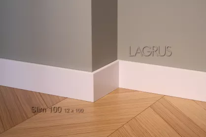 Lagrus Slim 100 Biała listwa 12x100x2440 mm