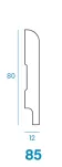 CM Profile Profil 85 Biała listwa 12x80x2440 mm