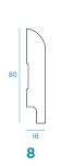CM Profile Profil 8 Biała listwa 16x80x2440 mm