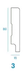 CM Profile Profil 3 Biała listwa 16x80x2440 mm