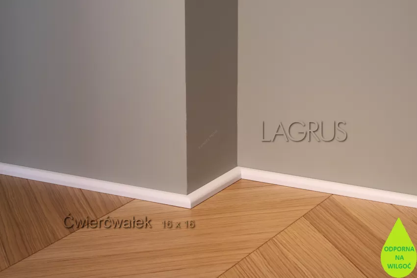 Lagrus Ćwierćwałek Biały 16x16x2440 mm