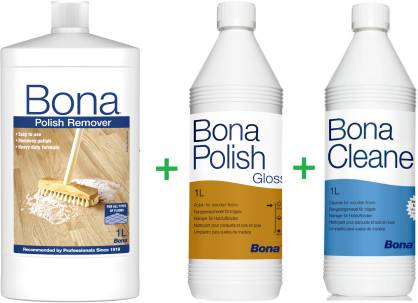 PROMOCJA ZESTAW: Bona Remover 1L + Polish Gloss 1L + Cleaner 1L