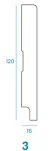 CM Profile Profil 3 Biała listwa 16x120x2440 mm
