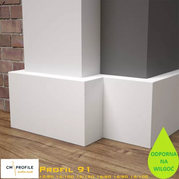 CM Profile Profil 91 Biała listwa 16x80x2440 mm