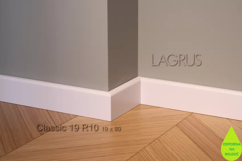 Lagrus Classic 19R10 Biała listwa 19x80x2440 mm