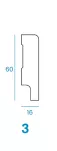 CM Profile Profil 3 Biała listwa 16x60x2440 mm