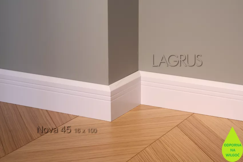 Lagrus Nova 45 Biała listwa 16x100x2440 mm